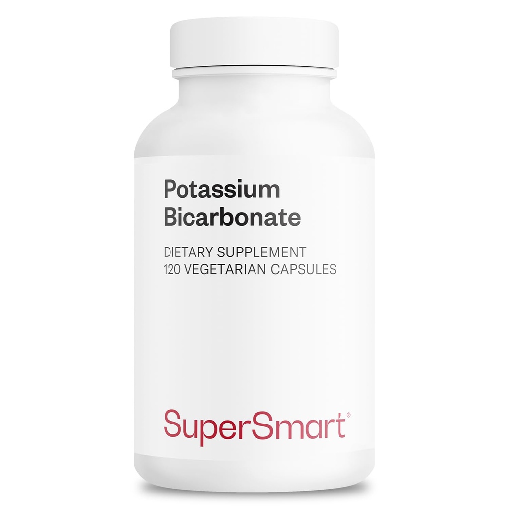 Supersmart - Bicarbonato di potassio 5400mg al giorno (High Dose) - Minerale di elettrolita - Acid-Base Balance pH - Cuore, Muscle & Nerve Health | Non-GMO & Gluten Free - 120 capsule vegetariane