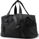 BAGSMART Gym Bag for Women, Carry on Weekender Overnight Bag, Travel Duffel Bags with Trolley Sleeve, Personal Item Travel Bag Tote Bag Workout Dance Bag(Black,Medium)
