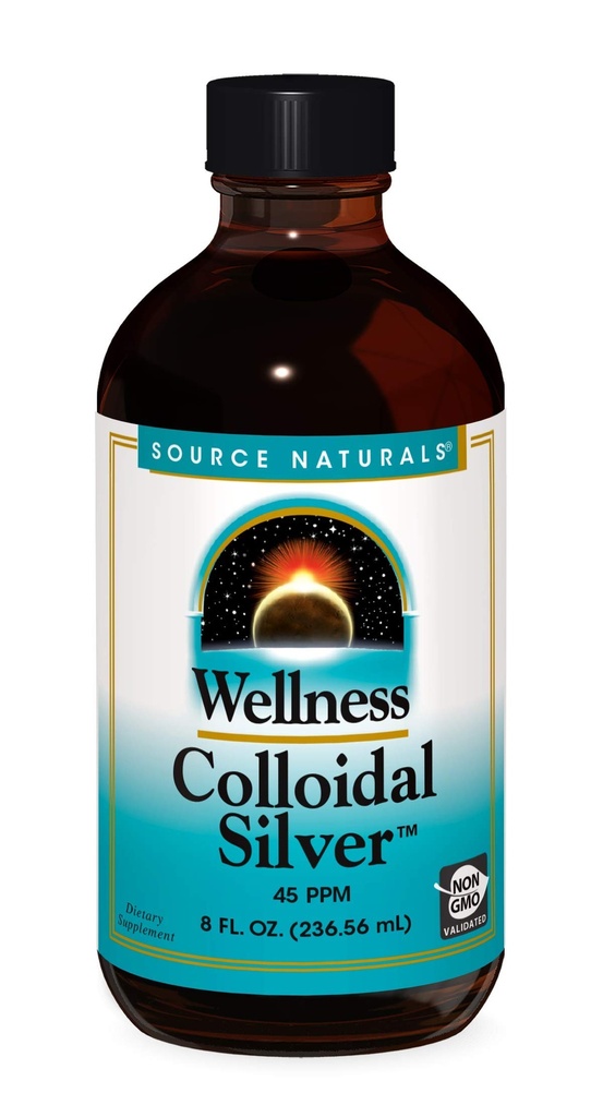 Source Naturals Wellness Colloidal Silver 45 ppm, Supports Physical Well Being* - 8 Fluid oz