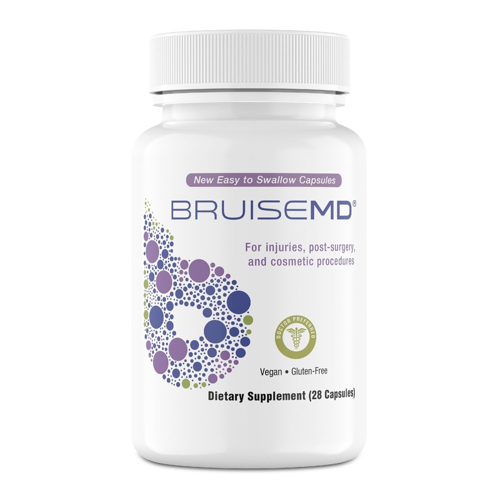 Arnica 1000mg et Bromelain 500mg 2,400GDU/g Supplément pour Bruising et Gonflement, Capsules faciles à avaler (7 jours d'approvisionnement) - Formule de traitement d'humidité avancée