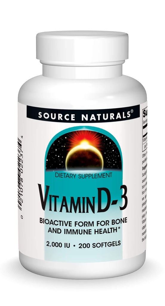 Quelle Naturals Vitamin D-3 2000 iu unterstützt Gesundheit von Knochen und Immunen - 200 Softgels