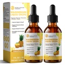 M pollice Magnesio Glycinate Liquido, Alto assorbimento Magnesio Gocce liquide con fibra di cellulosa, Bromelain, Vitamina B6, C, D, Zinco, Magnesio Supplemento per bambini e adulti, Sapore di ananas, 2 Confezione