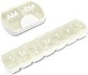 2 Pack (Semaine et jour), 2 fois par jour (AM/PM) + Organisateur de pilules de 7 jours, planificateur de vitamines, ensemble de boîtes à pilules de grande capacité, cas de pilules de voyage pour médicaments/vitamines/huiles de poisson/compléments, blanc
