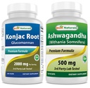 Meilleurs naturels Konjac Root 2000 mg et Ashwagandha Extrait 500 Mg