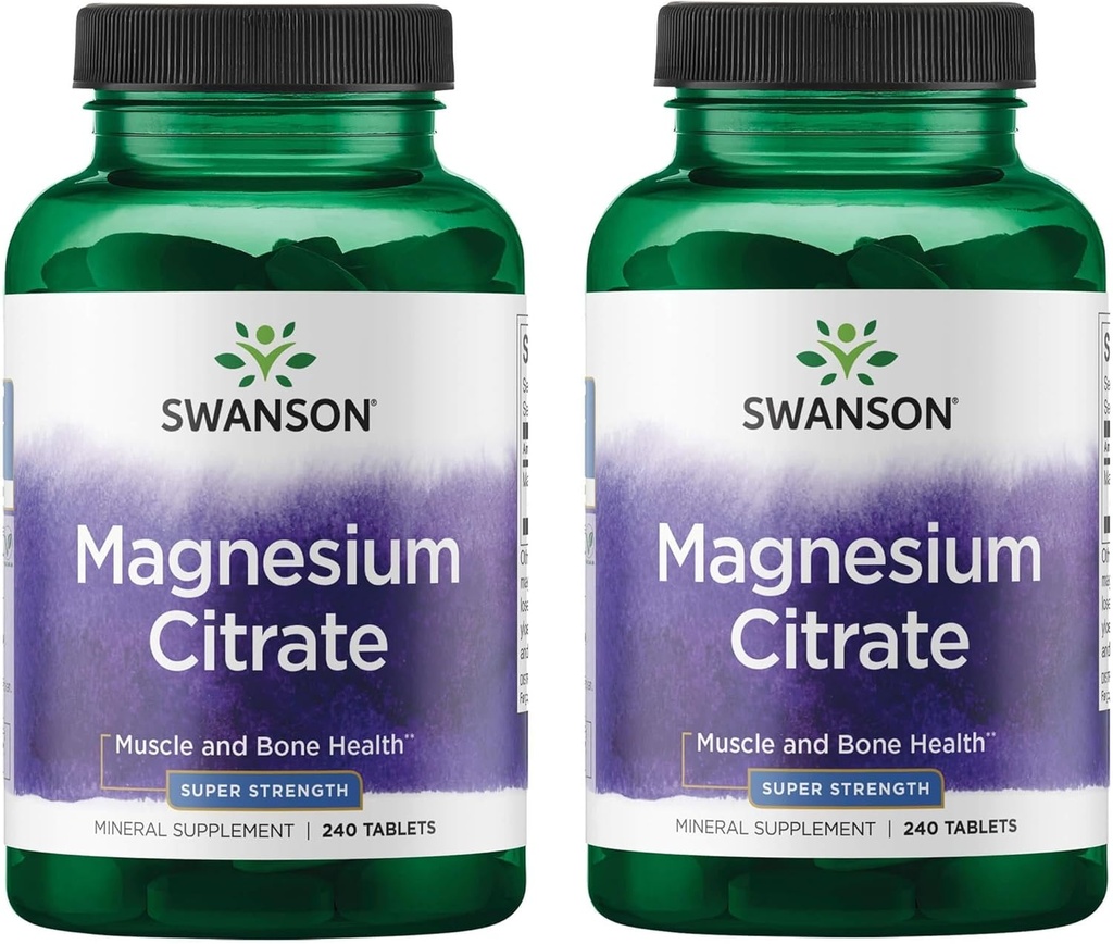 Swanson Super-Strength Magnesium Citrat (112.5 Mg pro Tablet) 240 Tabs (2 Pack)