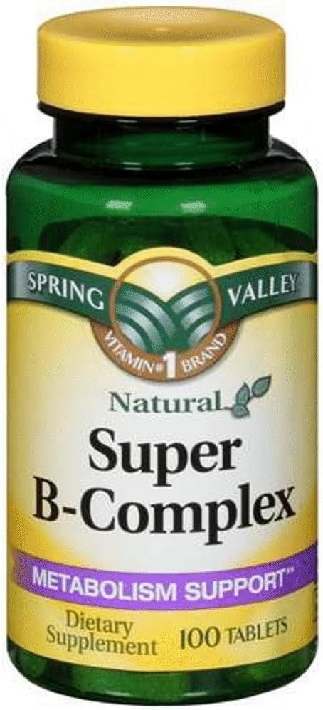 Spring Valley Super B-Complex, Soutien au métabolisme, 100 comprimés