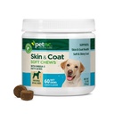 Petnc Natural Care Dog Skin and Coat Supplement (60 Chewables), Mit Omega 3, EPA & DHA, fördert gesunde Haut &amp; Glossy Mantel, Für Hunde 18 Wochen & älter, Leber Geschmack