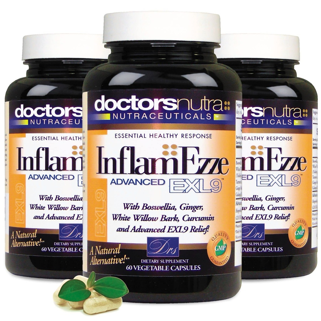 (Pack of 3 InflamEzze - Totale 180 Conta capsule