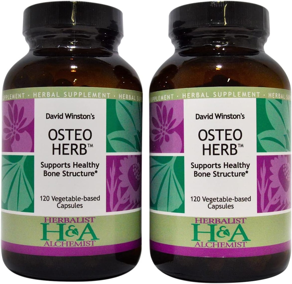 Capsules Osteo Herb de David Winston, 2 Pack - 120 Comptez chaque bouteille, soutient la structure osseuse saine*