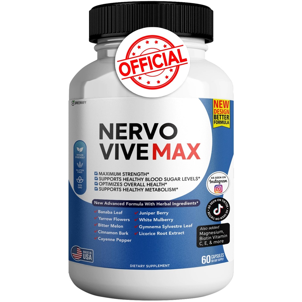 Nervovive Max - Brain Support Supplement Enhance Memory & Focus Clear Brain Fog & Boost Kognitive Funktion 60 Natürliche Kapseln (1)