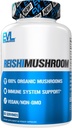 Evlution Nutrition Reishi Mushroom - Immune System & Health Support - 500mg Mushroom Supplement - 100% Organic, Vegan & Non-GMO - 60 Serve