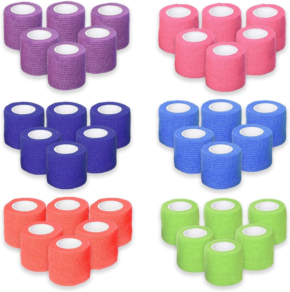 Ever Ready First Aid Selbstklebende Cohesive Bandagen 2" x 5 Yards - 36 Graf, Regenbogenfarben