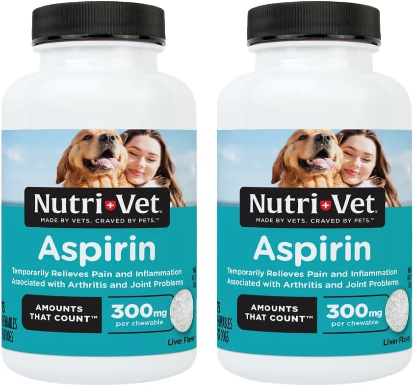 Nutri-Vet Aspirin Chewables für große Hunde, 75 Count, Pack von 2