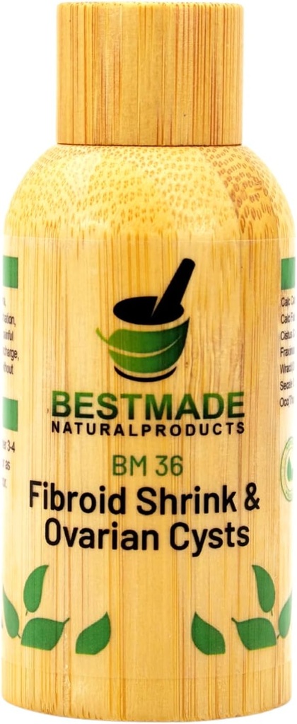 Fibroid Shrink & Ovarian Zysten BM36 - Hilft Shrink Fibroids und Ovarian Zysten, Balance Estrogen Levels und verhindern Regrowth, Unterstützung für Menstruationsschmerzen und schmerzhafte Intercourse, 30 mL Drops | Bestmade