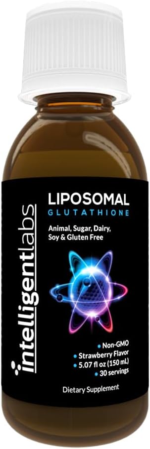 Intelligent Labs Liposomal Glutathione - Hochmodernes Antioxidans, Reduzierte Setria, 500MG pro Servierflüssigkeitsergänzungsmittel Organisch, 30 Servierungen