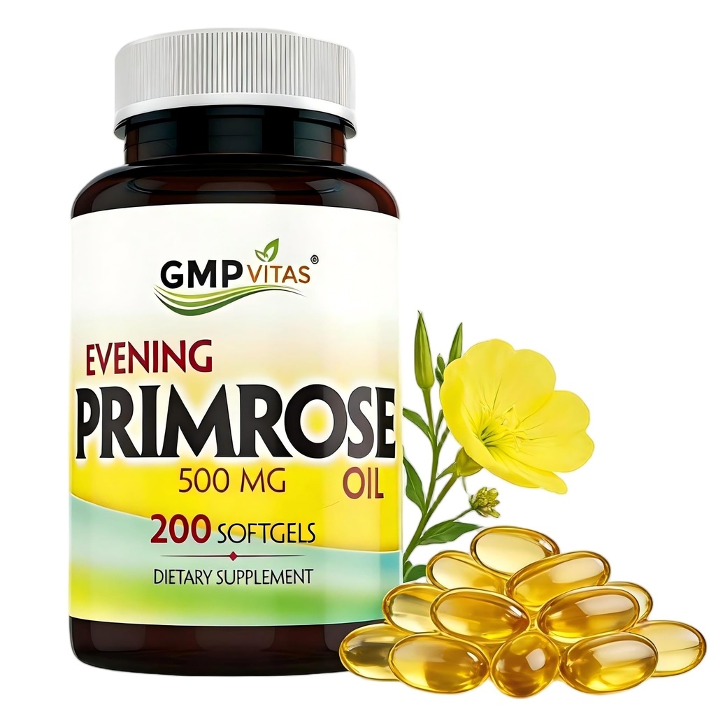 Abend Primrose Öl 500mg SoftgelsCold Pressed Softgels mit 45mg GLA Pflege glatt-Gesund aussehende Haut-Supports Hormonale Balance