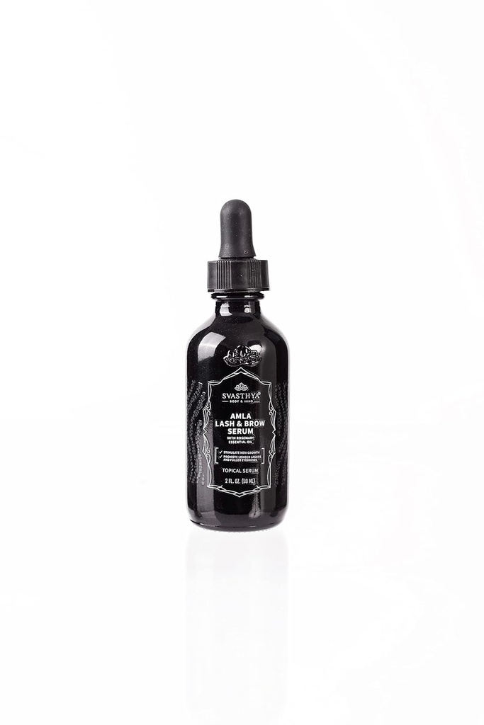 Svasthya Body & Mind Organic Amla Castor Oil -Cold Pressed for Eyelash & Eyebrow Growth - Lash Serum für längere, Thicker Lashes - Haarwachstumsöl mit Amla für Thicker, gesünderes Haar