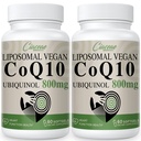 Liposomal CoQ10 800mg Ubiquinol Softgel, Max Absorption Ubiquinol Coenzym Q10, Ubiquinol CoQ10 Ergänzung für Antioxidans, Herzfunktion & Energieproduktion, Pure CoQ10 800mg, 120 Vegan Softgels