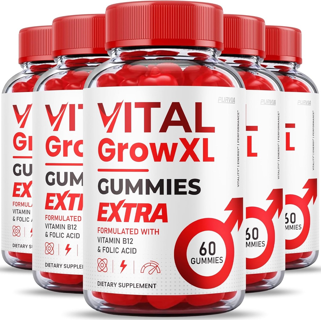 (5 Pack) Vital Grow XL Gummies - Maximale Stärke Formel - Vial Grow XL Extreme Strength Formula, Vital Grow XL Bewertungen, Tägliche Gesundheitsunterstützung 1000mg Maximum Wellness Supplement (300 Gummi)