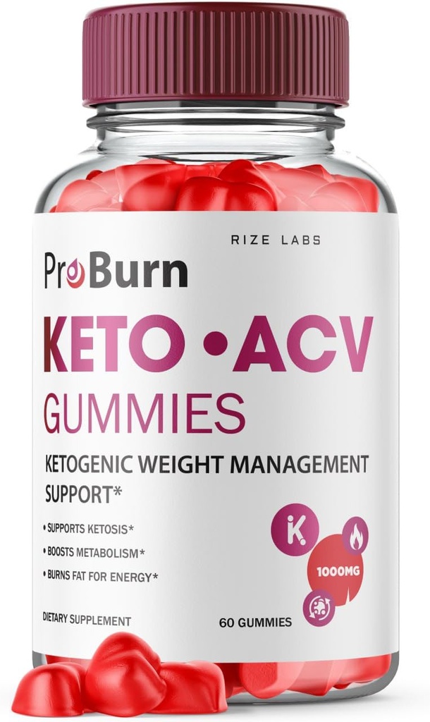 rize labs - Pro Burn Keto ACV Gummies, Advanced Weight Loss Support, Tutti Natural Apple Cider Supplement (60 Gummies)