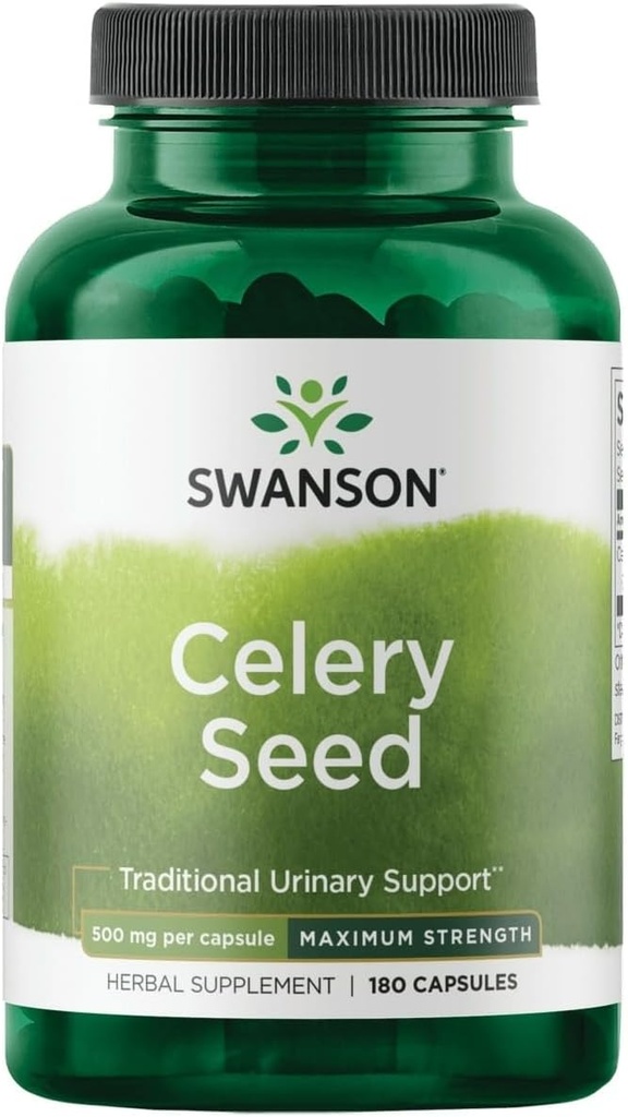 Swanson - Celery Seed Maximum Strength - Antioxidant Support (500 mg 180 Capsules)(1 Pack)