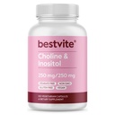 BESTVITE Choline Inositol 500mg (120 capsules végétariennes) - Pas de stéarate - Pas de remplissage - Pas de phosphate de dicalcium - Vegan - Non OGM - Sans gluten