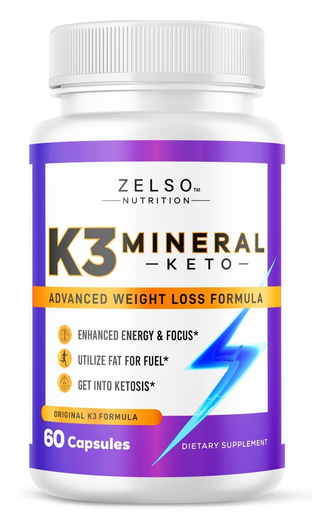 ZELSO K3 Pillole di perdita di peso minerale per le donne e gli uomini, K3 Pillole minerali - K3 Minerale di sale, Vitamina + K3 Capsule Supplemento per la perdita di peso Keto - 1 Mese di alimentazione