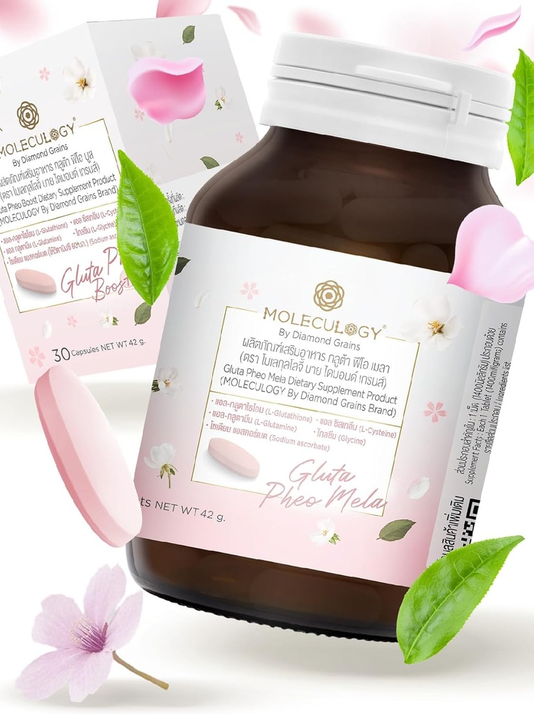 Diamond Grains Moleculogy Gluta Pheo Mela Nahrungsergänzungsmittel 30 Tabletten / 1 Flasche - ein Antioxidans verpackten Cocktail von Gluta Exilir mit Mix aus Vitamin Perfection Ihre tägliche Energie zu verbessern