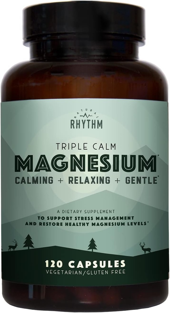 Natural Rhythm Calm and Immune Support - Triple Calm Magnesium (120 Kapseln) + Ah Chews! Immune Booster Lozenges (60 Kapseln)