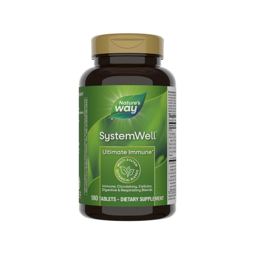 Nature's Way Systemwell Ultimate Immune*, mit Vitaminen C, A, D, Zink, Selen, Multi-System Botanical Blends einschließlich Immun, Respirator, Digestive, & Circulatory, 180 Tabletten (Packaging Mai Vary)