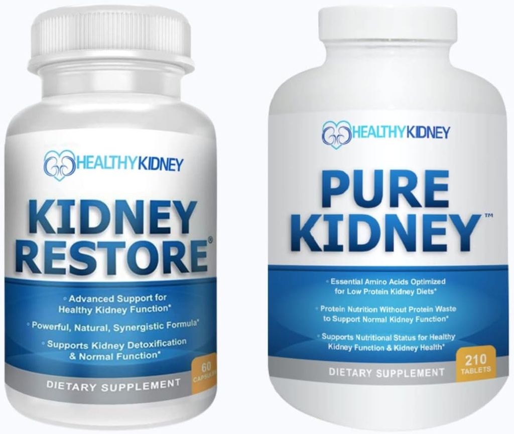 Ripristino del rene & Pure Kidney 2-Pack Bundle per la pulizia del rene e i livelli proteici di sostegno con una dieta del rene di bassa proteina