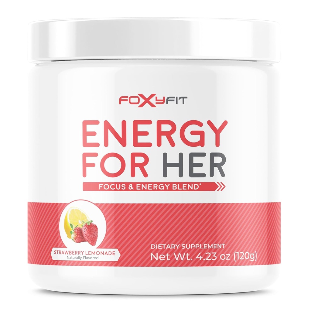 Energie für sie von Foxy Fit Energy and Recovery Suppport für Frauen (Strawberry Lemonade - 30 Servierungen)