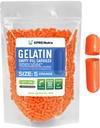 XPRS Nutra Size 5 capsule vuote - 500 conta molto piccole capsule di Gelatina vuota - pillole di riempimento della capsula fai da te - capsule di gel di pillole riempibili per integratori di vitamina Do-It-Yourself (arancia)
