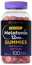 Carlyle Melatonin Gummies 12mg | 100 Count | Berry Flavor | Vegan Supplement | Non-GMO, glutenfrei