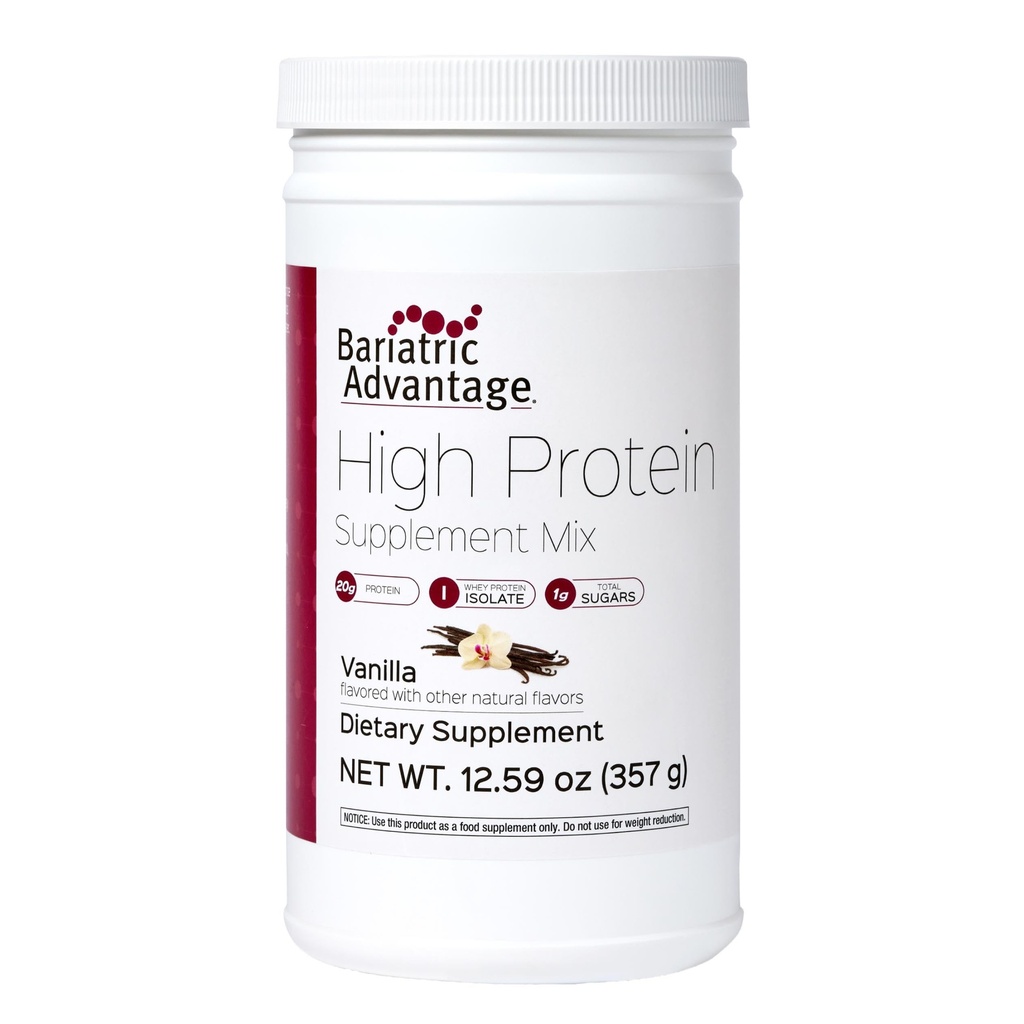 Bariatric Advantage High Protein Supplement Mix - Polvere di proteina Bariatrica - 20 g Protein - per pazienti con chirurgia post-Bariatrica - con ferro, calcio e altro - 14 Serve - Vanilla