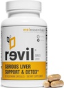 Bevande Revil per la salute e il supporto del fegato - 90 capsule vegetariane - con cardo del latte, NAC, carciofo, Burdock, vitamina C - senza glutine