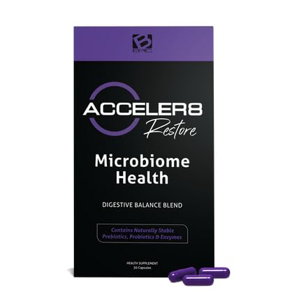 Acceler8 Restaurer de Bepic 1 boîte de 1 mois d'approvisionnement de 30 capsules de Purple Capsules de désintoxication et de nettoyage