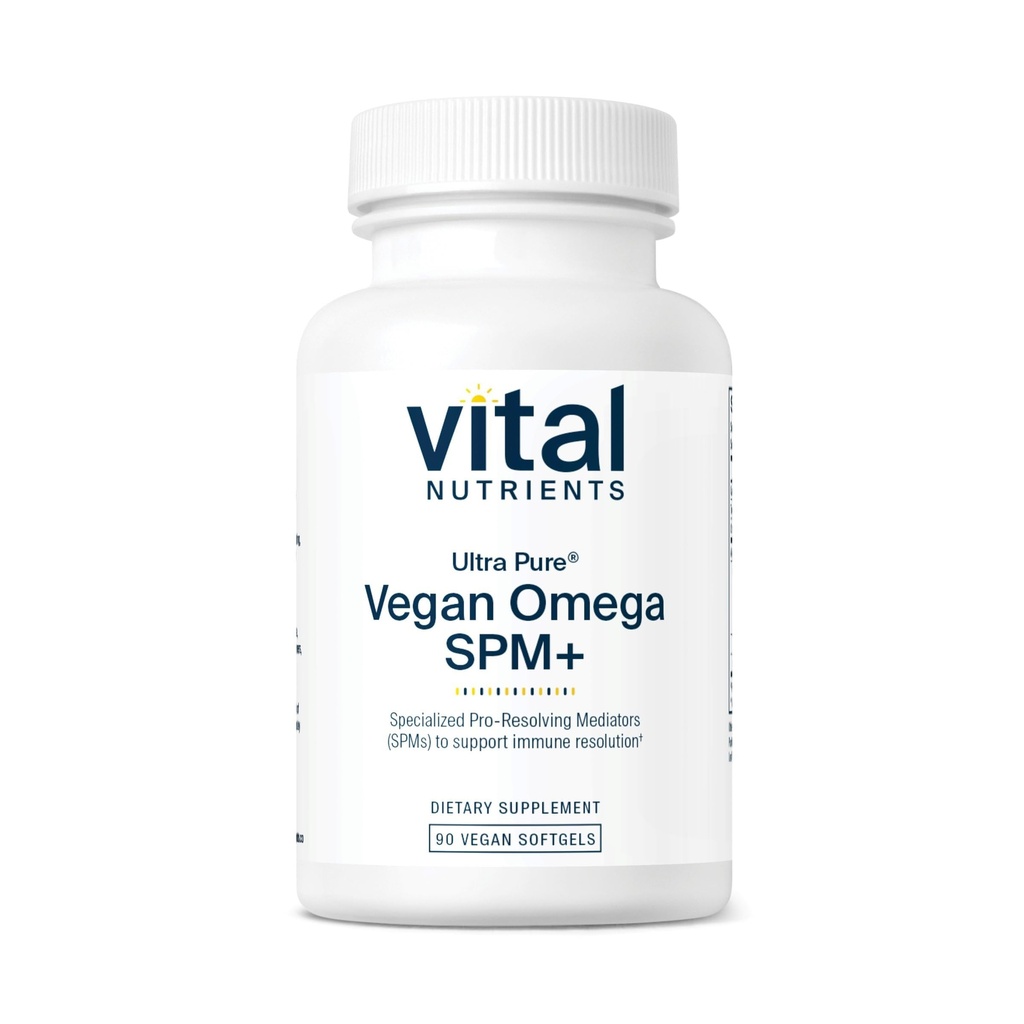 Vital Nährstoffe Ultra Pure® Vegan Omega SPM+ | Vegan Specialized Pro-Resolving Mediators (SPM) Omega-3 Supplement | Minor Joint Discomfort Relief* | Gluten, Dairy, Soy Free, Non-GMO | 90 Mini Softgels