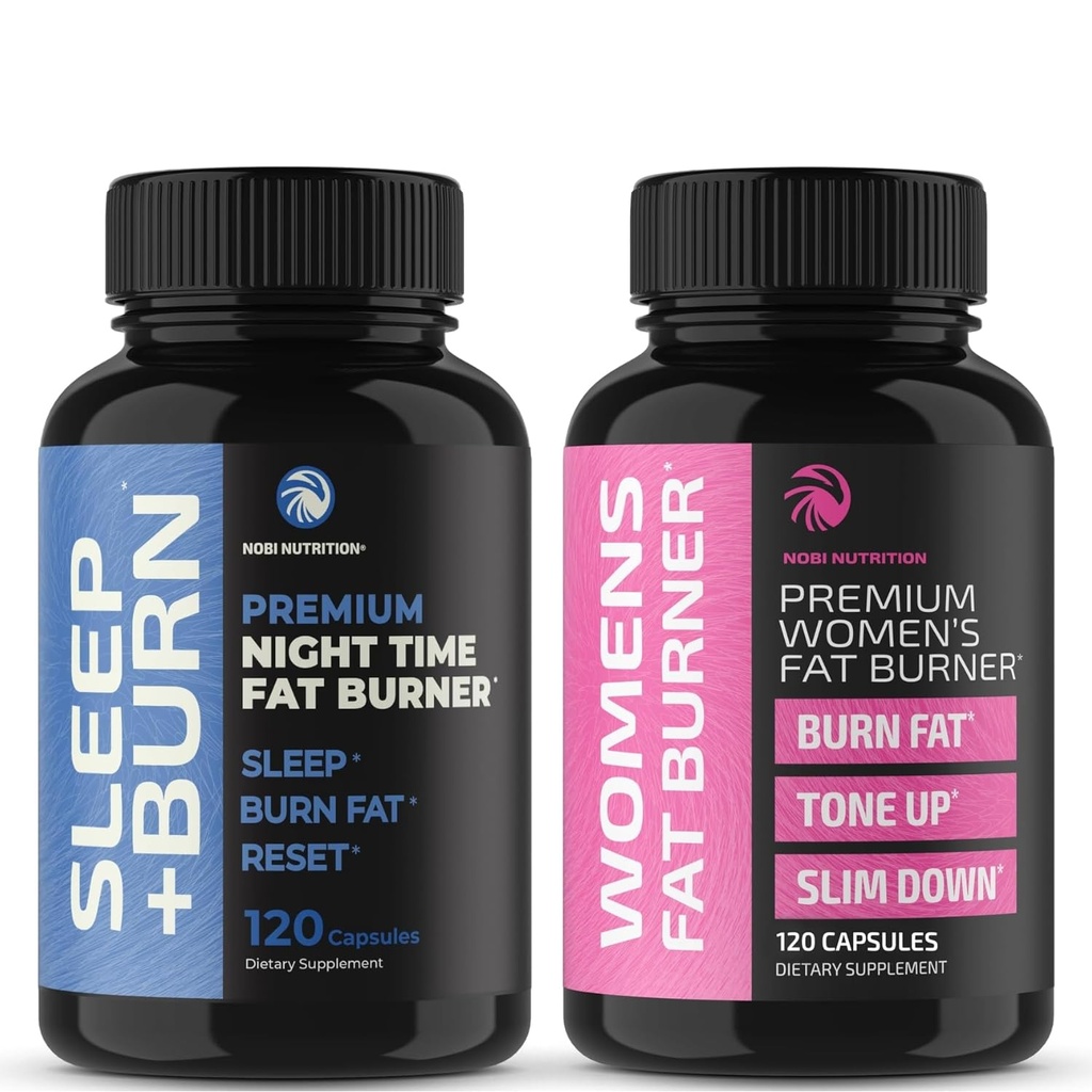 Nobi Nutrition Day and Night Time Fat Burner Bundle pour les femmes, 24/7 Perte de poids avec Cétones de framboises thermogéniques