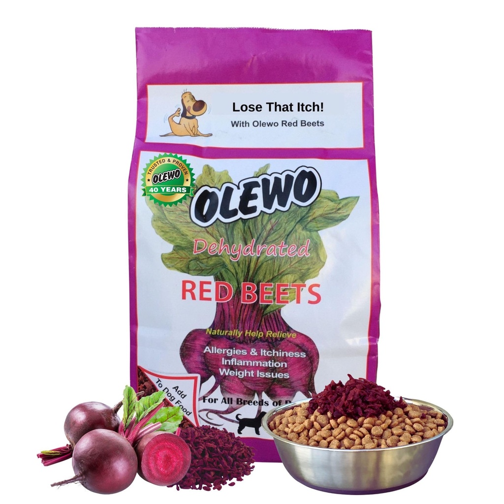 Olewo Original Red Beets for Dogs – Natural Anti Itch for Dogs, Dog Food Topper, Immune, Reinigung, Haut- &amp; Mantel-Unterstützung, Dehydrated Whole Food Dog Multivitamin, Fiber for Dogs, 1 lb
