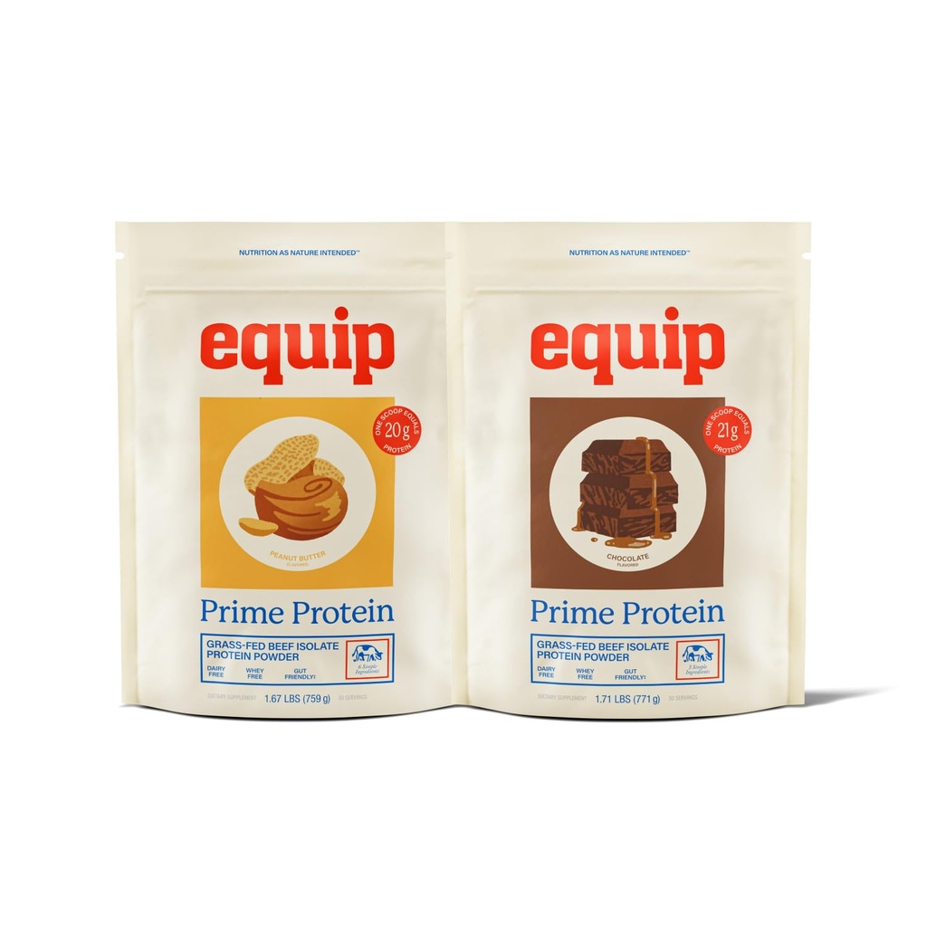 Equip Foods Prime Protein Peanut Butter & Prime Protein Powder Chocolate