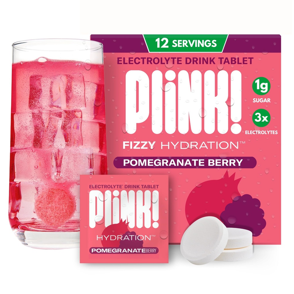 Un lien ! Comprimés électrolytiques pour adultes et enfants – Berry de grenade, 12ct – Hydratation quotidienne familiale – Faible sucre, Vegan, Céto Friendly, Non-OGM