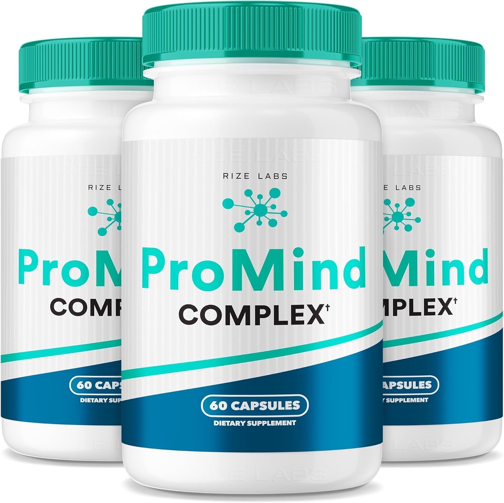 rize labs ProMind Complex Supplement, Organische Speicherunterstützung Formel zur Stärkung des Gehirns verwendet, um Speicher zu erhöhen - Packung von 3(180 Kapseln)