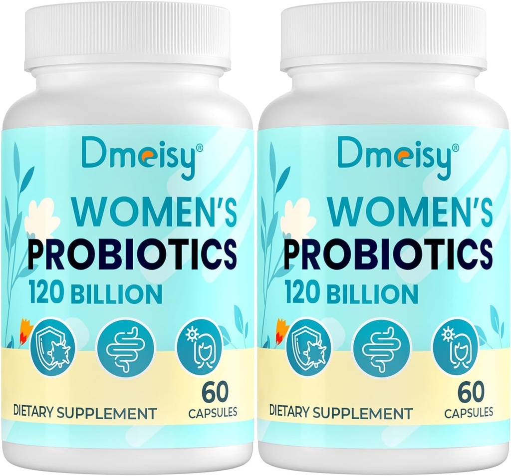 120 Million CFU Probiotique - Soutien à la ménopause Probiotiques pour les femmes, complément probiotique à la ménopause naturelle pour les éclairs chauds Sweats de nuit Mood Swings Hormone Balance Gut & Immune Health- 120 Caps
