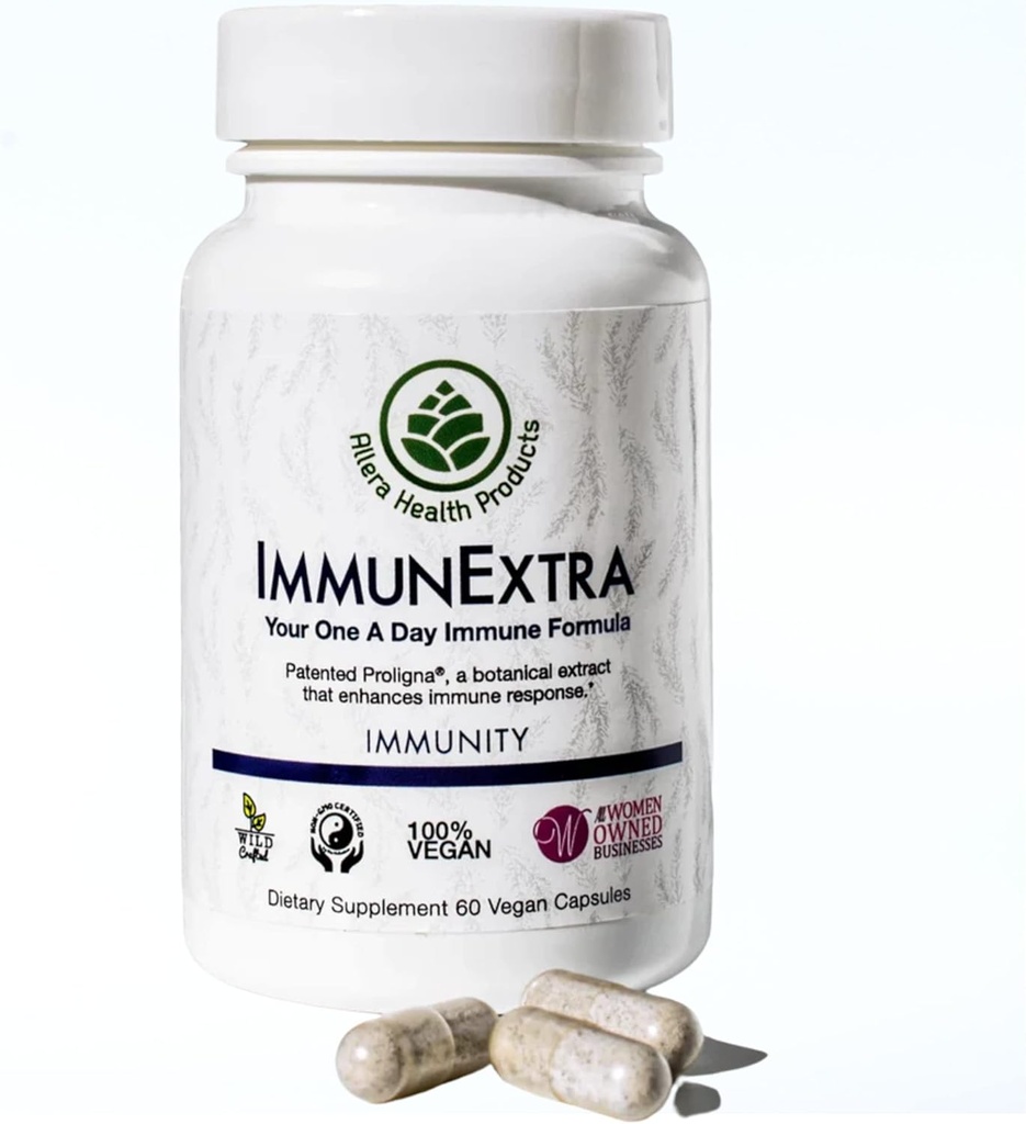 Allera Health Pine Pollen Capsules - Organic & Vegan ProLigna Plant-Based Diet Supplement - Aiuta a sostenere Vitamine di Difesa Immune Sane - Estratto di Polvere Raccolto da Albero Artigianato Selvatico - 60 Caps