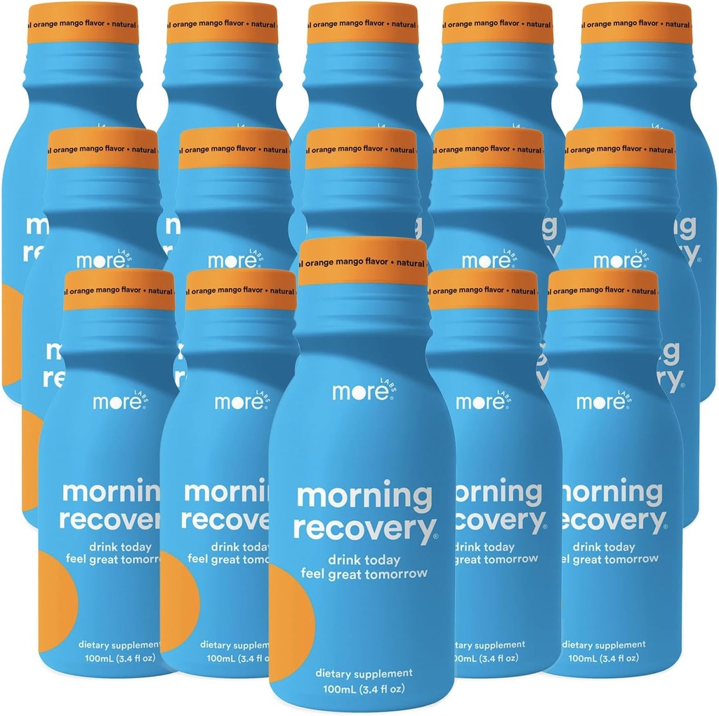 Mehr Labs Morning Recovery Orange Mango Flavor Elektrolyt & Milchdistel Getränk 15 Pack | Hydrate während des Trinkens | Hochlösliche Flüssigkeit DHM