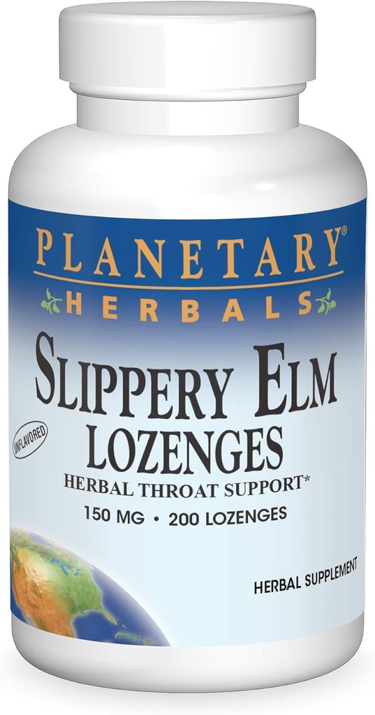 HERBALS Slippery Elm Lozenges, non aromatizzato, 200 conte