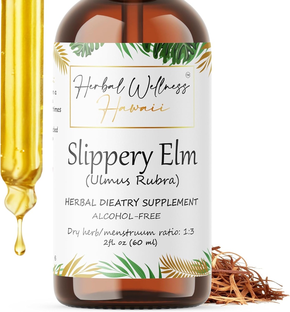 Slippery Elm (Ulmus Rubra) Getrockneter Bark Alkoholfreier Flüssigextrakt (2 oz)