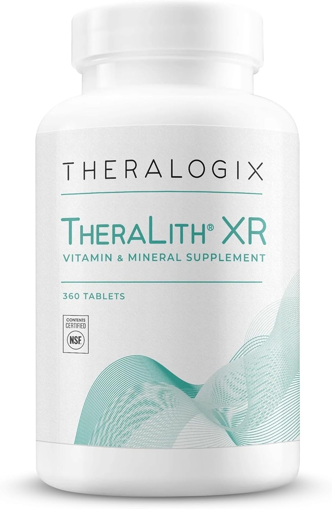 Theralogix TheraLith XR Vitamine & Mineral Supplement - soutient la chimie de l'urine saine et les niveaux d'oxyde de calcium avec le magnésium, la vitamine B6 et le potassium* - NSF certifié - 360 comprimés